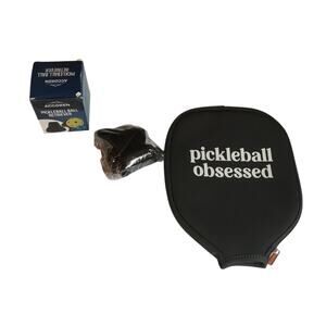Pickleball Obsessed Gray Paddle Cover + 2 Retrievers with Suction Cups